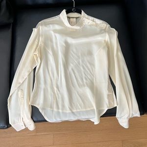 100% silk cream blouse